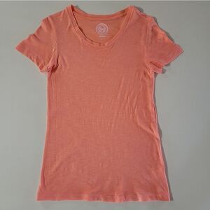 SO® Women's Orange Scoop-neck Short Sleeve Pullover Tee